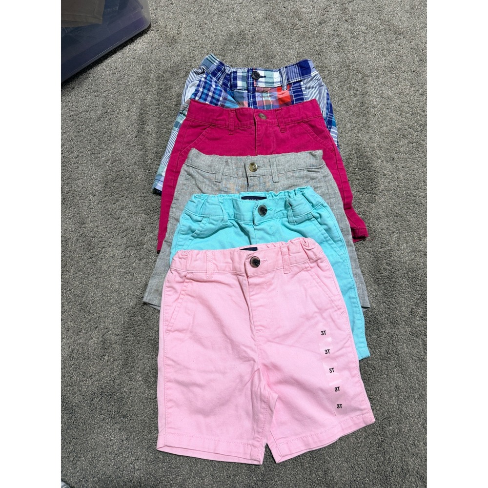 Lot of 5 Toddler Boy Shorts Size 3T The Childrens Place Gocco Plaid Chino Bundle